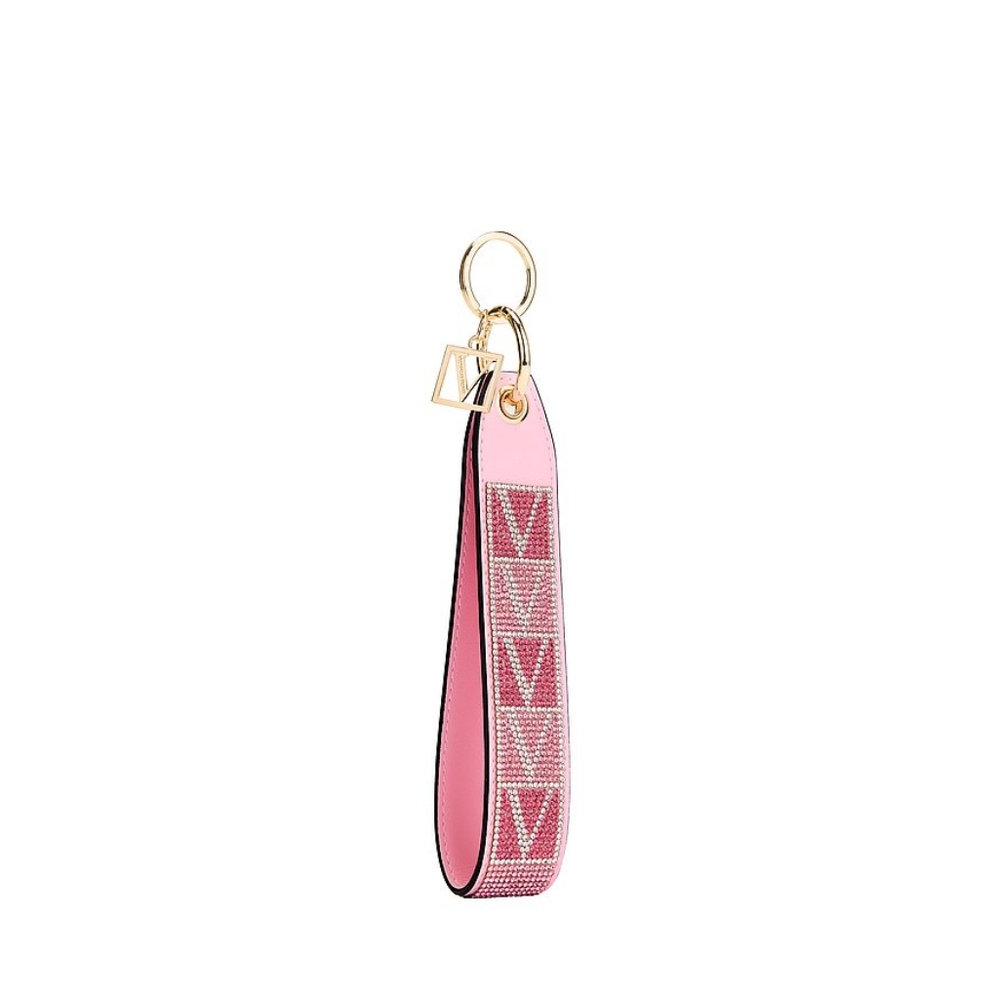 Victoria's Secret Wristlet Strap Keychain (Blush monogram)